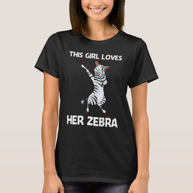 T-shirt Zebra For Girls Kids African Zoo Animal (Devant)
