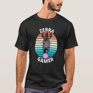 T-shirt Zebra Gamer Design Graphique Pour Gamer Kids 3