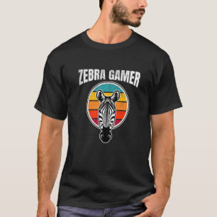 T-shirt Zebra Gamer Design Graphique Pour Gamer Kids Homme