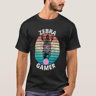 T-shirt Zebra Gamer Design Graphique Pour Gamer Kids Homme