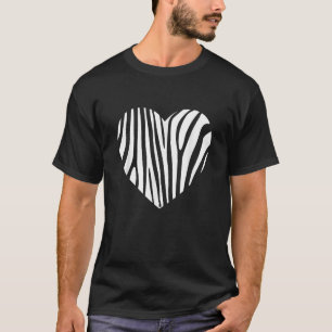 T-shirt Zebra Heart Amoureux des animaux Stripe Afrique Ca