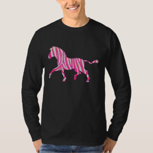 T-shirt Zebra Hot rose et blanc Silhouette