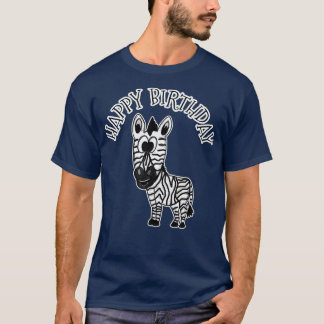 T-shirt Zebra Joyeux anniversaire Amoureux des animaux de