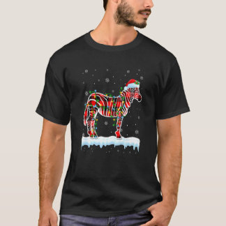 T-shirt Zebra Noël Santa Chapeau mignonne Animaux Noël Lum