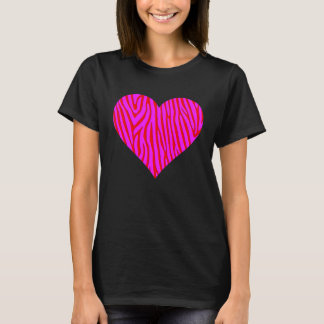 T-shirt Zebra Print Heart Love Graphic Cute Valentines Day
