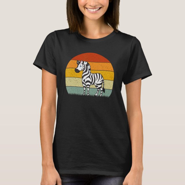 T-shirt Zebra  Retro Style Vintage (Devant)