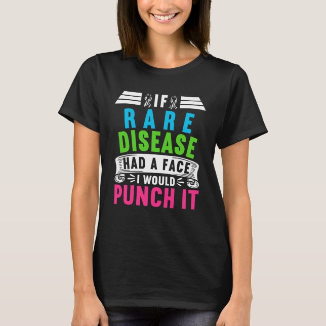 T-shirt Zebra Ribbon I If Rare Diseases Had A Face I Would (Devant)