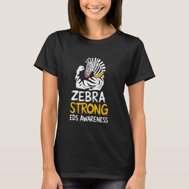 T-shirt Zebra Strong EDS Sensibilisation Ehlers Syndrome D (Devant)