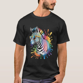 T-shirt Zebra Sunglasses Artwork African Animal Lover Safa