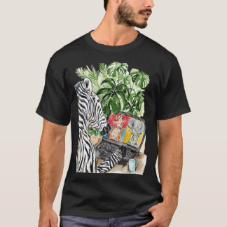 T-shirt Zebra sur zoom appel aquarelle