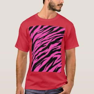 T-shirt Zebra Tiger Print Pink Graphic