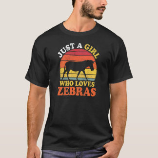 T-shirt Zebra Vintage Just A Girl Who Loves Zebras
