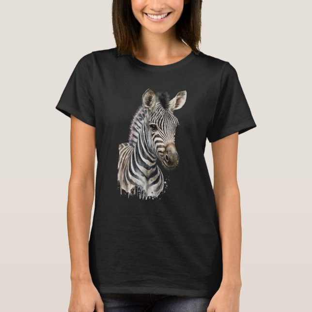 T-shirt Zebra Watercolor (Devant)