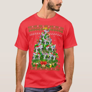 T-shirt Zebra Xmas Lighting Tree Père Noël Zebra Horrible