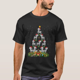 T-shirt Zebra Xmas Tree Don Santa Hat Zebra Christmas