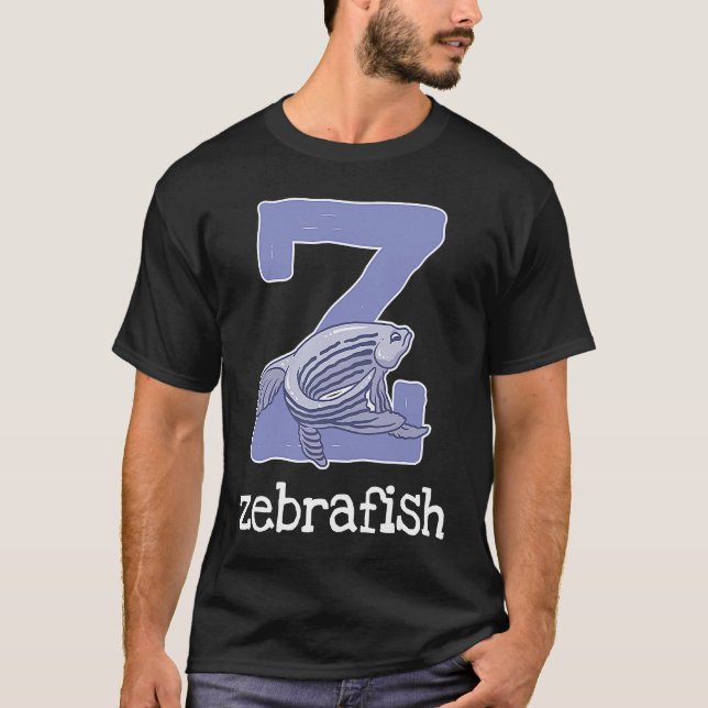T-shirt Zebrafish Alphabet Letter Fish  Kids (Devant)