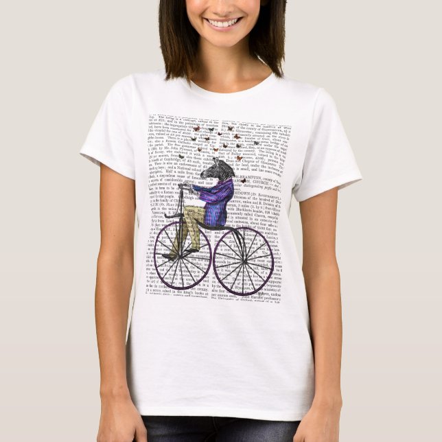 T-shirt Zèbre À Vélo (Devant)