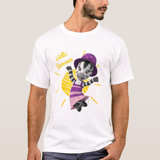 T-shirt Zèbre adorable de fille d'été de ZOU bonjour (Devant)