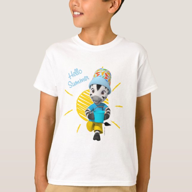 T-shirt Zèbre adorable de garçon d'été de ZOU bonjour (Devant)