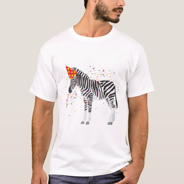 T-shirt Zèbre - Animaux ayant une fête (Devant)