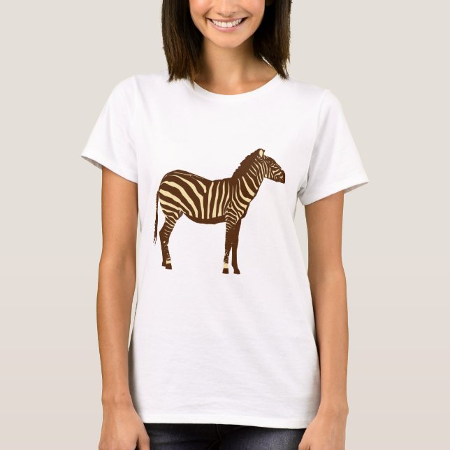 T-shirt Zèbre - Chocolat Brown et Camel Tan (Devant)