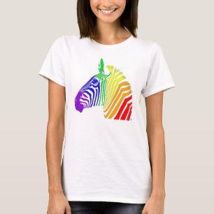T-shirt Zèbre d'arc-en-ciel