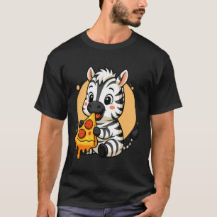 T-shirt Zèbre drôle mangeant une pizza Graphique Garçons F