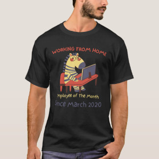 T-shirt Zèbre Employé Travaillant à Domicile du Mois Depui