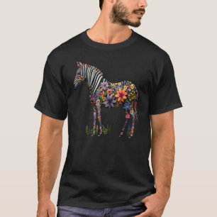 T-shirt Zèbre fleur mignonne sur l'été Floral Zèbre 3