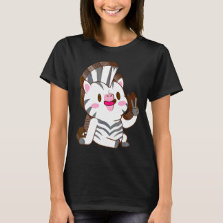 T-shirt Zèbre Multicouche Paix Relaxé Mignon Esthétique