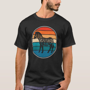 T-shirt Zèbre Noir Retro Style Vintage Cute zèbre