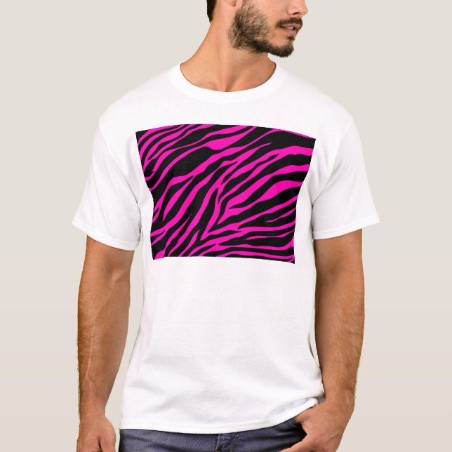 T-shirt zèbre rose (Devant)