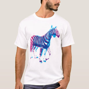 T-shirt Zèbres - bleu et pourpre