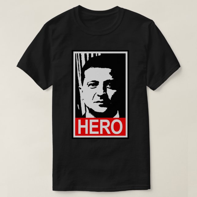 T-shirt Zelenskyy Héros Président de l'Ukraine Premium (Design devant)