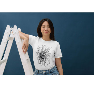 T-shirt Zen ARt Fleur dessinée -