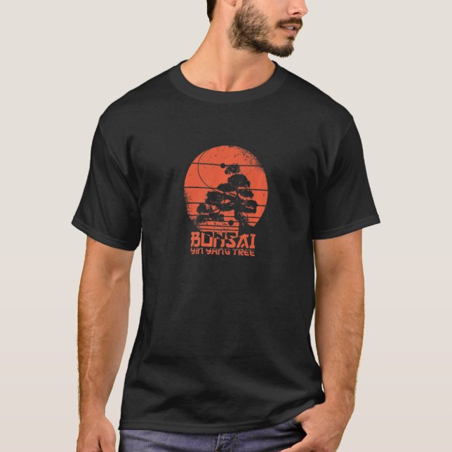 T-shirt Zen Bonsai Tree Yin Yang Japon (Devant)
