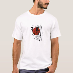 T-shirt Zen de kanji avec Enso et bambou