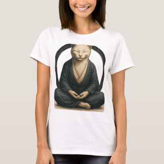 T-shirt Zen Meditating Cat – Enso Circle Mindful Yoga Art 