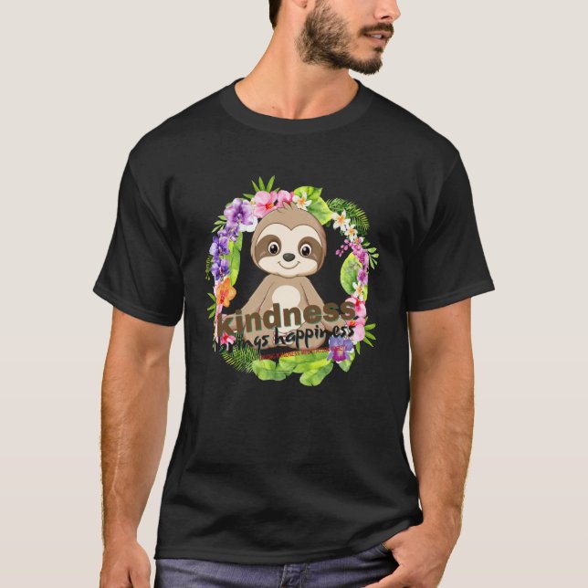 T-shirt Zen Meditating Sloth Breathe Mindfulness Compassio (Devant)