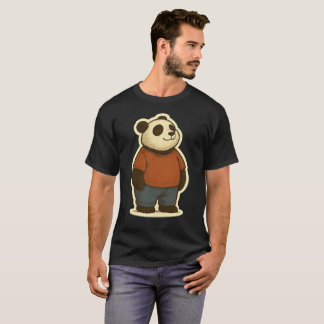 T-shirt Zen Panda Sticker – Relaxed Cartoon Bear in Casual
