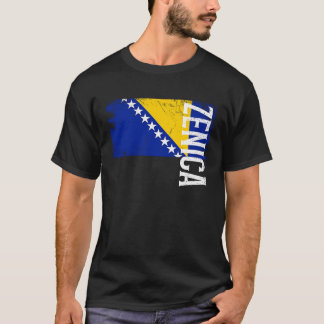 T-shirt Zenica Bosnia Flag For Bosnian Men Women Kids  1