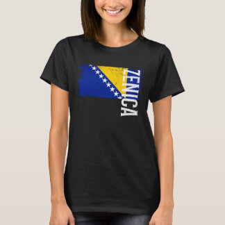 T-shirt Zenica Bosnia Flag For Bosnian Men Women Kids  1