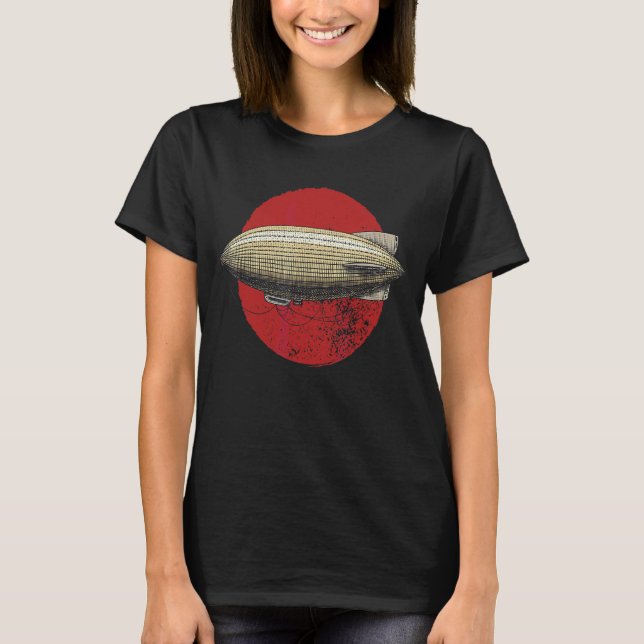 T-shirt Zeppelin Airship Retro Pilot Airship Vintage (Devant)