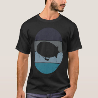T-shirt Zeppelin Rétro Vintage Dirigible Coucher de Soleil