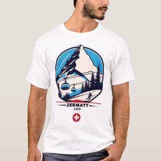 T-shirt Zermatt 4478 - Ski sur le Problemhorn 