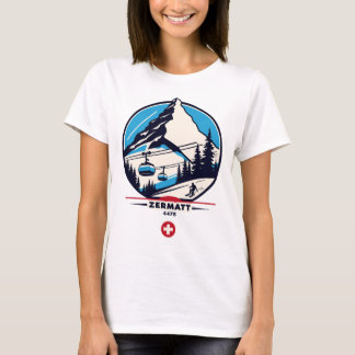 T-shirt Zermatt 4478 - Ski sur le Problemhorn 