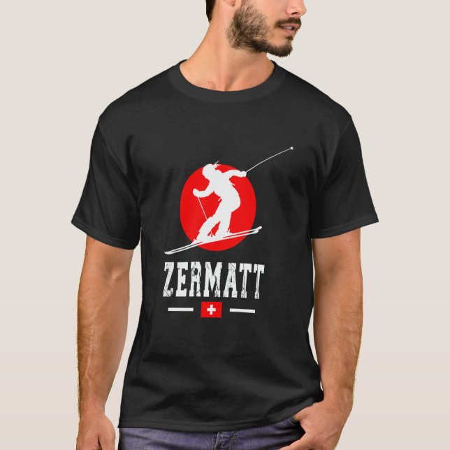 T-shirt Zermatt Ski Resort Alps Swiss Mountains Switzerlan (Devant)