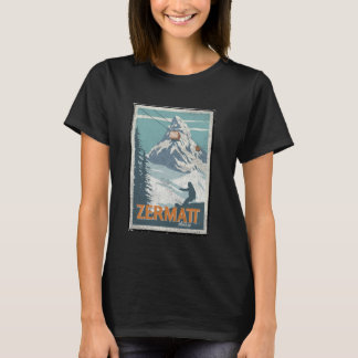 T-shirt Zermatt Suisse Ski de fond Snowboard Ski