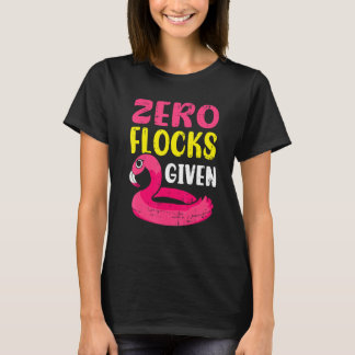 T-shirt Zero Flocks Given Pink Flamingo  Wading Bird