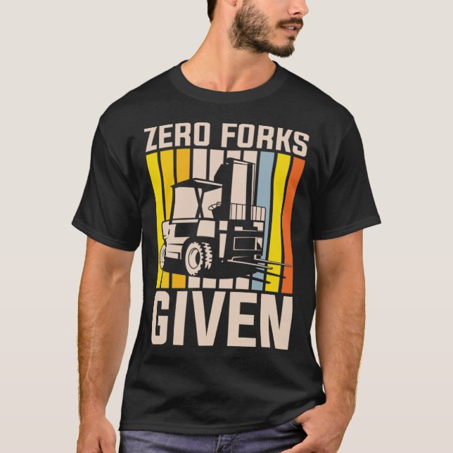 T-shirt Zéro fourche donnée à l'opérateur d'équipement lou (Devant)